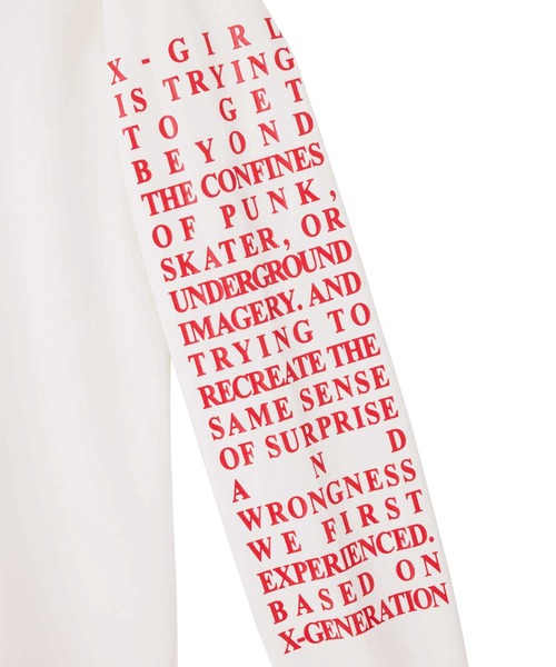 X-girl（エックスガール）の「THE X-GIRL L/S TEE（Tシャツ/カットソー・レディース・オリーブ/ホワイト/ブラック・L/M/S/XL）」の15枚目の写真