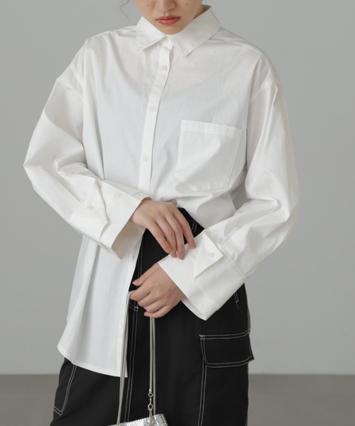 FREE'S MART（フリーズマート）の「◆Ｗカフスビッグシャツ（シャツ/ブラウス・レディース・ホワイト/ブルー/ピンク・SMALL/MEDIUM）」の13枚目の写真