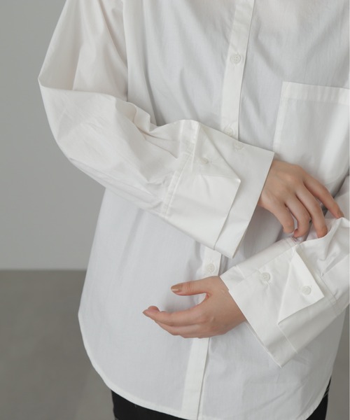 FREE'S MART（フリーズマート）の「◆Ｗカフスビッグシャツ（シャツ/ブラウス・レディース・ホワイト/ブルー/ピンク・SMALL/MEDIUM）」の5枚目の写真