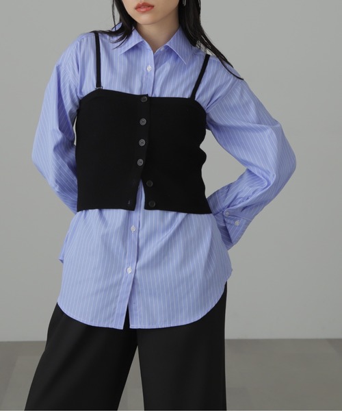 FREE'S MART（フリーズマート）の「◆Ｗカフスビッグシャツ（シャツ/ブラウス・レディース・ホワイト/ブルー/ピンク・SMALL/MEDIUM）」の9枚目の写真