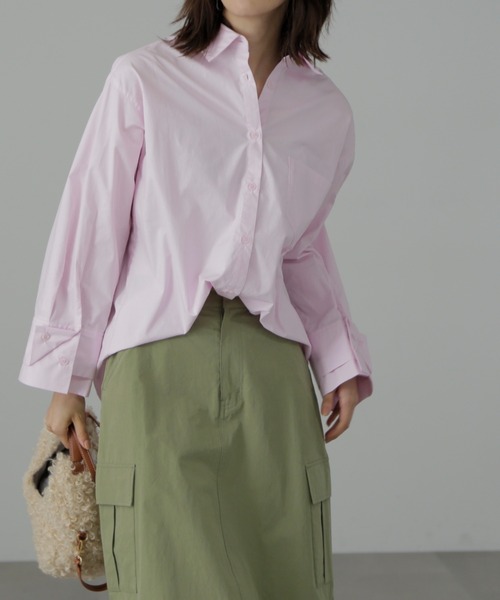 FREE'S MART（フリーズマート）の「◆Ｗカフスビッグシャツ（シャツ/ブラウス・レディース・ホワイト/ブルー/ピンク・SMALL/MEDIUM）」の21枚目の写真