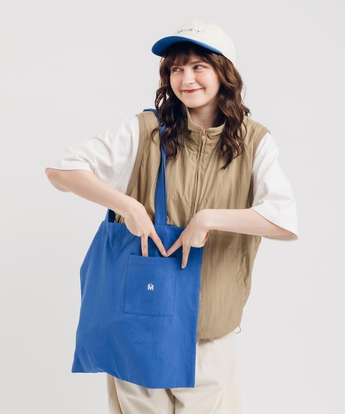 MUHET（ミュエータ）の「ポケット付きトートバッグ（トートバッグ・レディース・オレンジ/グリーン/ブルー/アイボリー・FREE）」の3枚目の写真