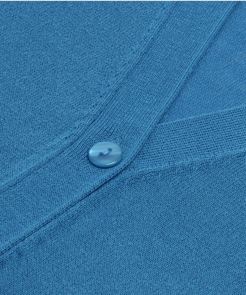 TOKYO SHIRTS（トウキョウシャツ）の「Vネック裾スリット ベーシックニットカーディガン（カーディガン/ボレロ・レディース・ブラック/ホワイト/トップグレー/ライトカーキ/コバルトブルー・M/L）」の19枚目の写真