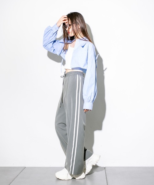 OLIVE des OLIVE（オリーブデオリーブ）の「脚長サイドラインワイドパンツ　1032020020（その他パンツ・レディース・チャコールグレー/ブラック/ピンク・FREE）」の22枚目の写真