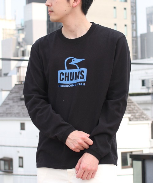 CHUMS(チャムス)の「CHUMS/チャムス ブービーフェイスブラッシュドロングスリーブTEE Booby Face Brushed L/S TEE Shirt(Tシャツ/カットソー・メンズ・ホワイト/ネイビー/ブラック・M/XL/L)」の13枚目の写真