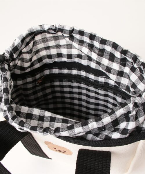 Mignonjour（ミニョンジュール）の「Mignonjour/くまミニトートバッグ M2187（トートバッグ・レディース・アイボリー/ブラック/ブラック系1・FREE）」の4枚目の写真