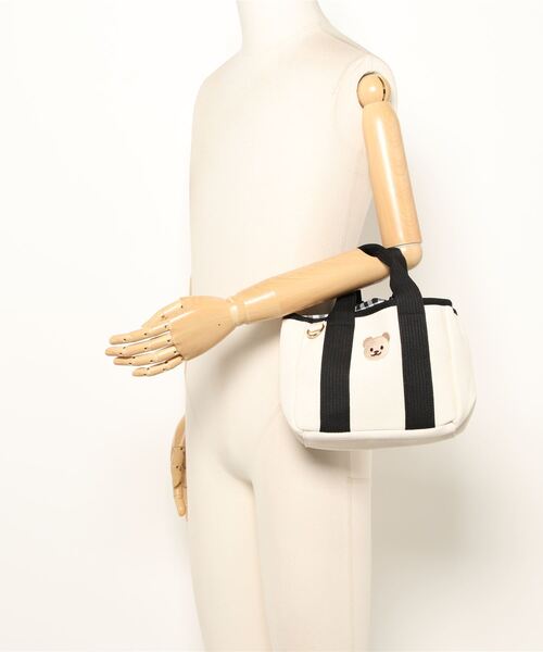 Mignonjour（ミニョンジュール）の「Mignonjour/くまミニトートバッグ M2187（トートバッグ・レディース・アイボリー/ブラック/ブラック系1・FREE）」の8枚目の写真