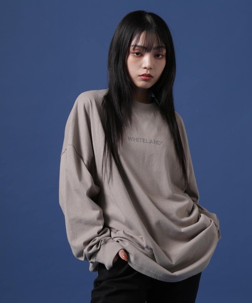 WHITELAND（ホワイトランド）の「【WEB&DEPOT限定】WHITELAND/ホワイトランド/LOGO LST/ロゴ ロンT（Tシャツ/カットソー・レディース・ホワイト/ブラック/カーキ/グレー・SMALL/MEDIUM/LARGE）」の18枚目の写真