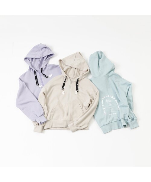 algy(アルジー)の「くまチャーム付きロゴりぼんパーカー(パーカー・キッズ・ベージュ/ラベンダー/ミント・XX-SMALL/X-SMALL/SMALL/MEDIUM)」の8枚目の写真