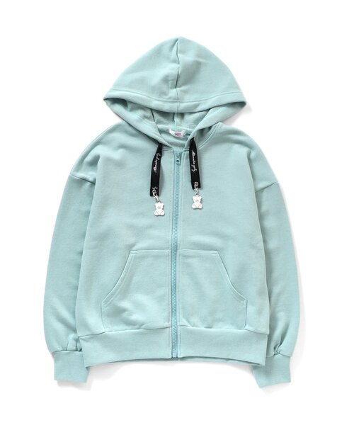 algy(アルジー)の「くまチャーム付きロゴりぼんパーカー(パーカー・キッズ・ベージュ/ラベンダー/ミント・XX-SMALL/X-SMALL/SMALL/MEDIUM)」の11枚目の写真