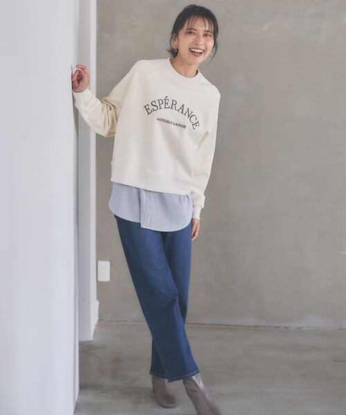 ANY(エニィ)の「【ストレッチ】コンフォート美脚 デニムパンツ(デニムパンツ・レディース・サックスブルー系/ネイビー系・3/2/1)」の6枚目の写真