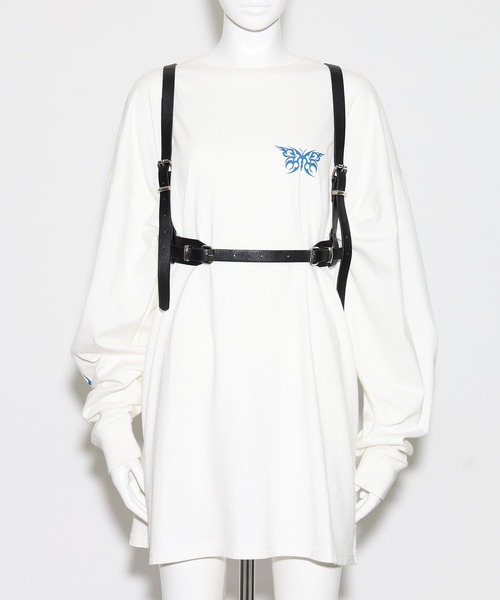 X-girl（エックスガール）の「REMOVABLE SHOULDER STRAP HARNESS（ベルト・レディース・ライトブルー/ブラック・ONE SIZE）」の4枚目の写真