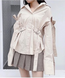 ドロップショルダーリボンシャツ