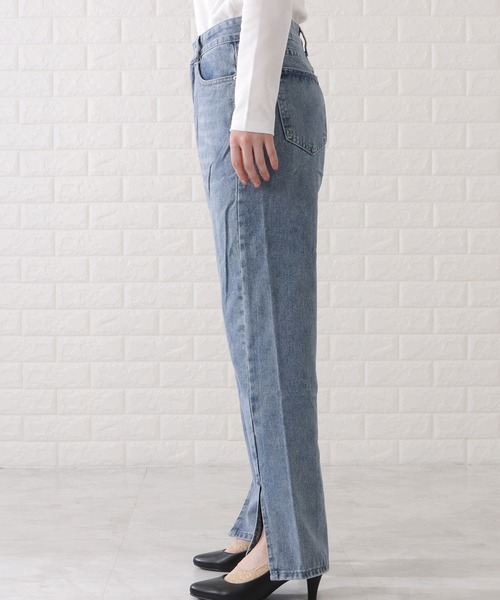 Lace Ladies（レースレディース）の「センタースリット入りストレートデニムパンツ（デニムパンツ・レディース・ブラック/ブルー・XL/S/M）」の16枚目の写真