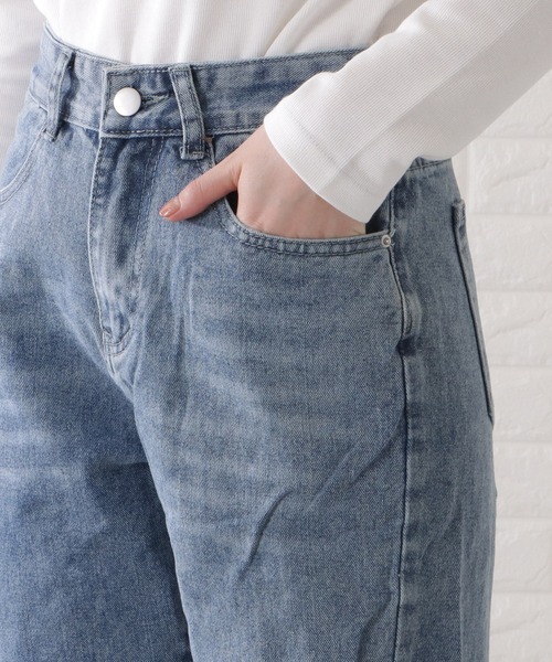 Lace Ladies（レースレディース）の「センタースリット入りストレートデニムパンツ（デニムパンツ・レディース・ブラック/ブルー・XL/S/M）」の19枚目の写真