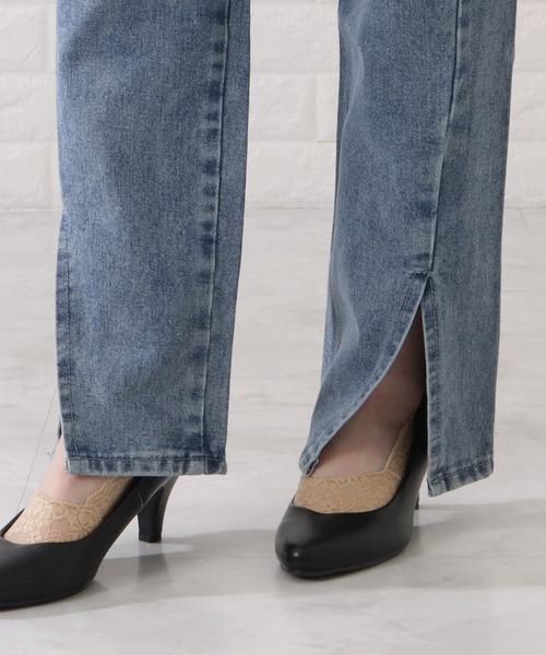 Lace Ladies（レースレディース）の「センタースリット入りストレートデニムパンツ（デニムパンツ・レディース・ブラック/ブルー・XL/S/M）」の21枚目の写真