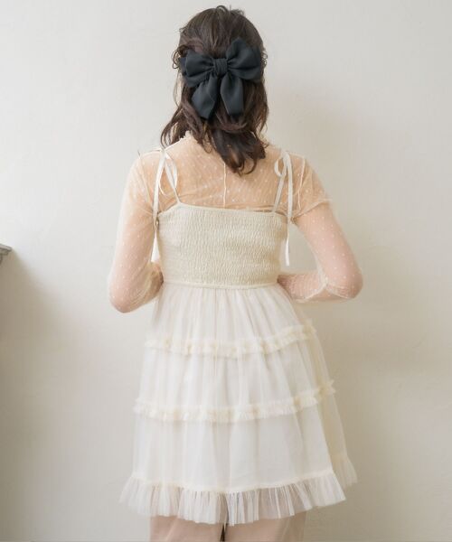 ems excite（エムズエキサイト）の「フリルチュールキャミチュニック（ワンピース・レディース・ピンク/ナチュラル/ブラック・FREE）」の13枚目の写真