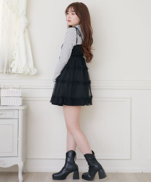 ems excite（エムズエキサイト）の「フリルチュールキャミチュニック（ワンピース・レディース・ピンク/ナチュラル/ブラック・FREE）」の16枚目の写真