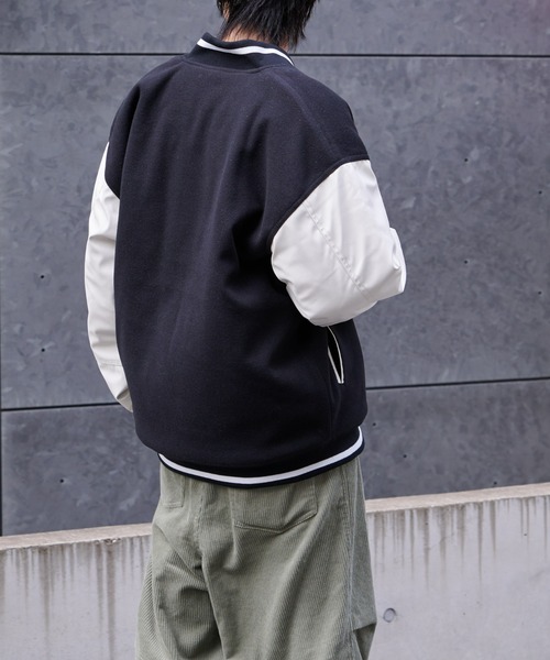 COLONY 2139(コロニートゥーワンスリーナイン)の「ジャージメルトンスタジャン(スタジャン・メンズ・グレイッシュベージュ/ブラック/ブラック系その他・LARGE/MEDIUM)」の11枚目の写真