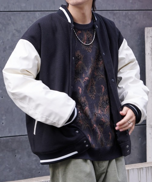 COLONY 2139(コロニートゥーワンスリーナイン)の「ジャージメルトンスタジャン(スタジャン・メンズ・グレイッシュベージュ/ブラック/ブラック系その他・LARGE/MEDIUM)」の13枚目の写真