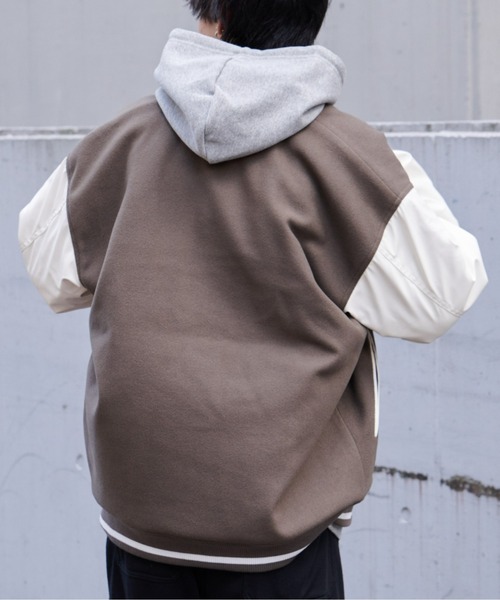 COLONY 2139(コロニートゥーワンスリーナイン)の「ジャージメルトンスタジャン(スタジャン・メンズ・グレイッシュベージュ/ブラック/ブラック系その他・LARGE/MEDIUM)」の17枚目の写真