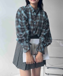 ☆袖ドロスト クロップド丈シャツ