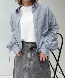 ☆袖ドロスト クロップド丈シャツ