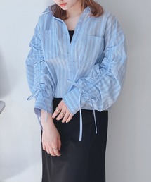 ☆袖ドロスト クロップド丈シャツ