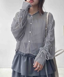 ☆袖ドロスト クロップド丈シャツ