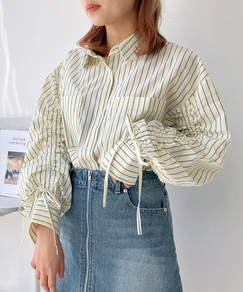 AS KNOW AS plus（アズノゥアズプラス）の「☆袖ドロスト ダブルポケットシャツ（シャツ/ブラウス・レディース・オフホワイト/カーキ/ブルー系/ベージュ系/ブルー系1/イエロー系1/レッド系/ブラック系/ピンク系2/ブラック系2/ホワイト系2/ホワイト系その他/ブラック系その他/ブルー系その他/グレー系3/ホワイト系3/ブラック系3・FREE）」の15枚目の写真