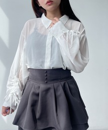 AS KNOW AS plus | ☆袖ドロスト クロップド丈シャツ(シャツ/ブラウス)