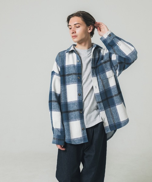 coca（coca）（コカ）の「【WEB限定セール】ヘビーネルチェックシャツ（シャツ/ブラウス・メンズ・ブラック/グレー/ブルー/ネイビー・L/M/XL）」の4枚目の写真