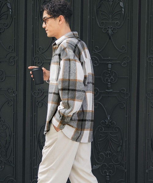 coca（coca）（コカ）の「【WEB限定セール】ヘビーネルチェックシャツ（シャツ/ブラウス・メンズ・ブラック/グレー/ブルー/ネイビー・L/M/XL）」の21枚目の写真