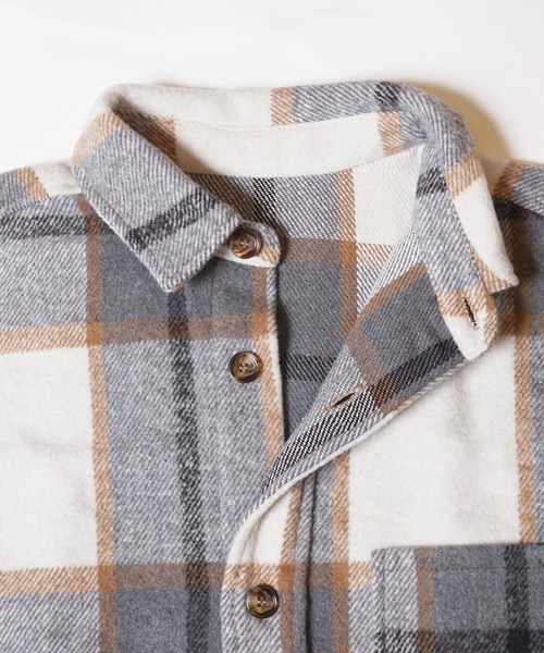 coca（coca）（コカ）の「【WEB限定セール】ヘビーネルチェックシャツ（シャツ/ブラウス・メンズ・ブラック/グレー/ブルー/ネイビー・L/M/XL）」の16枚目の写真