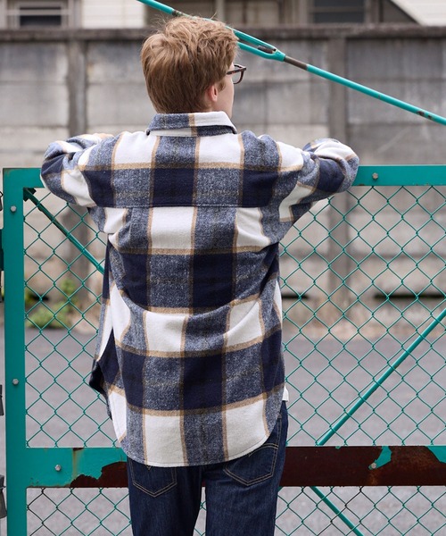 coca（coca）（コカ）の「【WEB限定セール】ヘビーネルチェックシャツ（シャツ/ブラウス・メンズ・ブラック/グレー/ブルー/ネイビー・L/M/XL）」の8枚目の写真