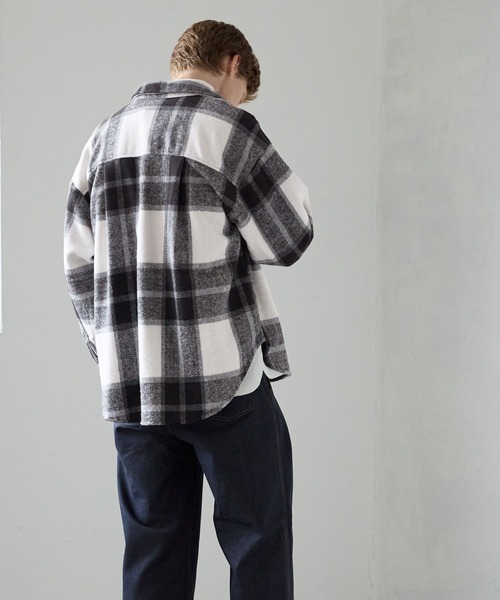 coca（coca）（コカ）の「【WEB限定セール】ヘビーネルチェックシャツ（シャツ/ブラウス・メンズ・ブラック/グレー/ブルー/ネイビー・L/M/XL）」の14枚目の写真