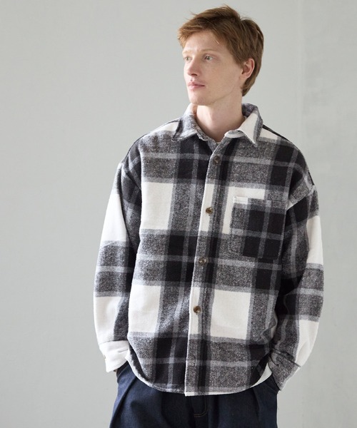 coca（coca）（コカ）の「【WEB限定セール】ヘビーネルチェックシャツ（シャツ/ブラウス・メンズ・ブラック/グレー/ブルー/ネイビー・L/M/XL）」の12枚目の写真