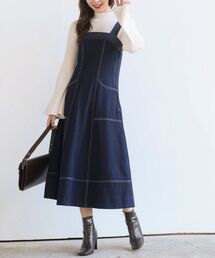 配色ステッチジャンスカ