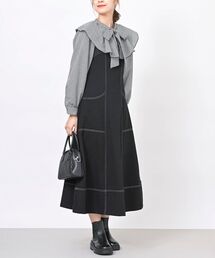配色ステッチジャンスカ