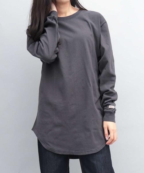 Goodwear(グッドウェア)の「USAコットン 袖リブ レギュラーロングシルエット ラウンドカット ロングスリーブTシャツ レイヤード用(Tシャツ/カットソー・メンズ・ブラック/グレー/ベージュ/ホワイト/グリーン/カーキ/ブラウン系その他/ネイビー/ブラック系その他/ブルー・M/S/L)」の3枚目の写真