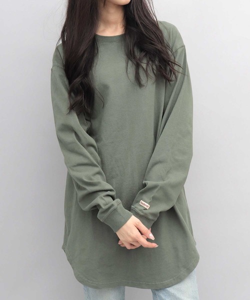 Goodwear(グッドウェア)の「USAコットン 袖リブ レギュラーロングシルエット ラウンドカット ロングスリーブTシャツ レイヤード用(Tシャツ/カットソー・メンズ・ブラック/グレー/ベージュ/ホワイト/グリーン/カーキ/ブラウン系その他/ネイビー/ブラック系その他/ブルー・M/S/L)」の7枚目の写真