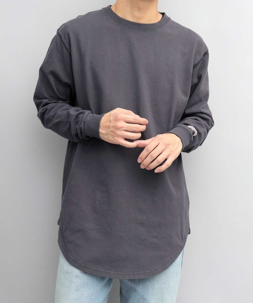 Goodwear(グッドウェア)の「USAコットン 袖リブ レギュラーロングシルエット ラウンドカット ロングスリーブTシャツ レイヤード用(Tシャツ/カットソー・メンズ・ブラック/グレー/ベージュ/ホワイト/グリーン/カーキ/ブラウン系その他/ネイビー/ブラック系その他/ブルー・M/S/L)」の13枚目の写真