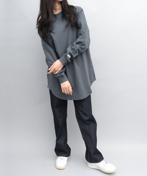 BOTTOMUP×ULCUS コラボ ロングスリーブT XL グレー 希少 セール】USAコットン 袖リブ レギュラーロングシルエット ラウンド