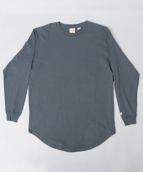セール】USAコットン 袖リブ レギュラーロングシルエット ラウンド