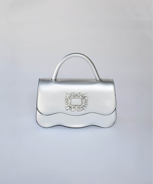 PICCIN（ピッチン）の「ビジューバックルスカラップバッグ（ハンドバッグ・レディース・シルバー/ブラック・FREE）」の6枚目の写真