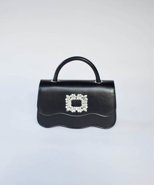 PICCIN（ピッチン）の「ビジューバックルスカラップバッグ（ハンドバッグ・レディース・シルバー/ブラック・FREE）」の4枚目の写真