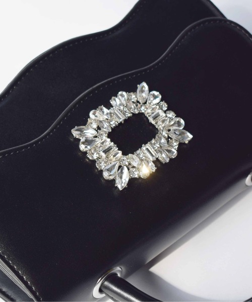 PICCIN（ピッチン）の「ビジューバックルスカラップバッグ（ハンドバッグ・レディース・シルバー/ブラック・FREE）」の5枚目の写真