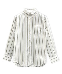 PAZZO | 【PAZZO】 平織りブロード ストライプ イタリアンカラー ボタンダウンシャツ(シャツ/ブラウス)
