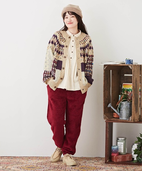 CUBE SUGAR（キューブシュガー）の「無地コットンポプリン前タックギャザーシャツ（シャツ/ブラウス・レディース・ボルドー/ネイビー/ナチュラル・M）」の4枚目の写真