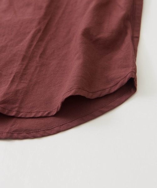 CUBE SUGAR（キューブシュガー）の「無地コットンポプリン前タックギャザーシャツ（シャツ/ブラウス・レディース・ボルドー/ネイビー/ナチュラル・M）」の20枚目の写真